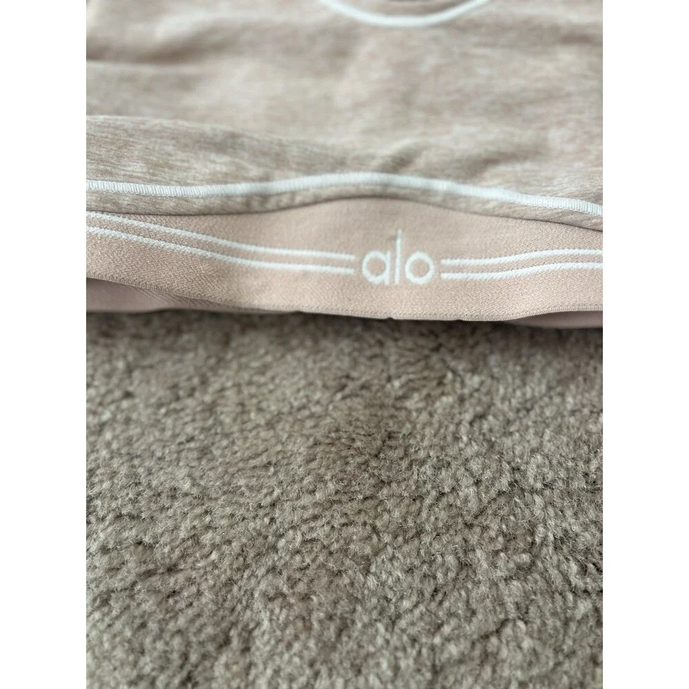 Alo Yoga Alosoft Heart Throb Bra Pink Quartz Heather/White XS Pastel